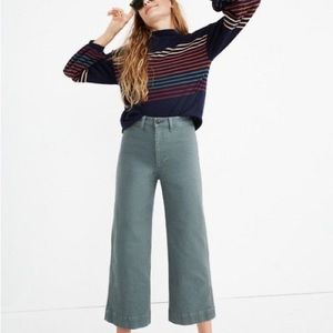 Madewell Emmett Wide Leg Crop Pants Size 29 High Rise Stretch Canvas J8985